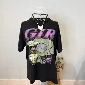 RARE vintage zim girl invader y2k black and ‘GIR’ grunge t-shirt